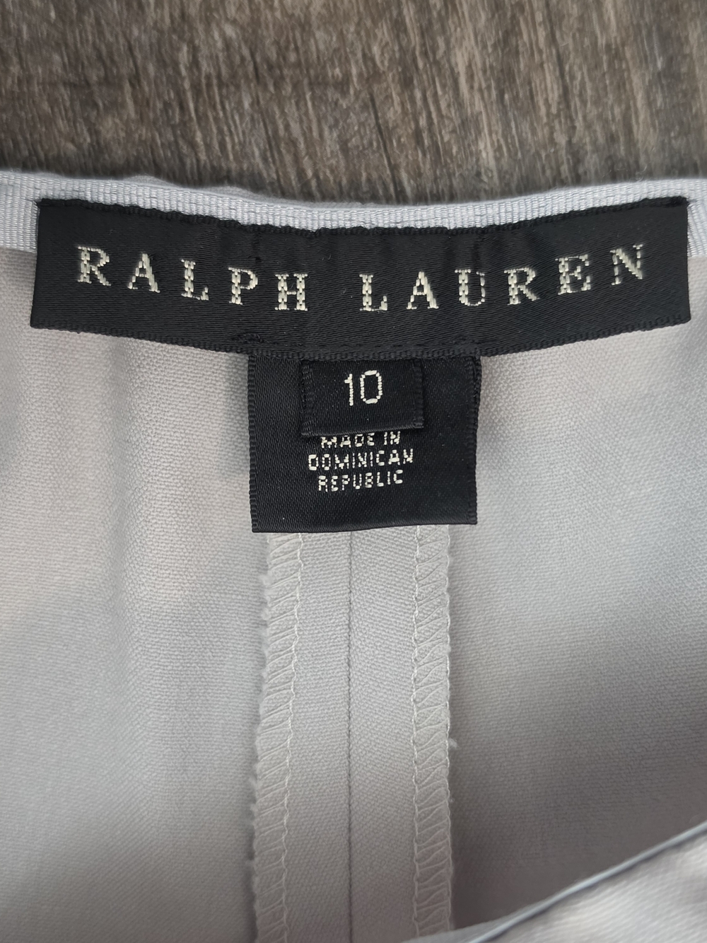 Ralph Lauren Black Label Wide-Leg Trousers Womens 10 Light Gray Stretchy Wool - Picture 5 of 12